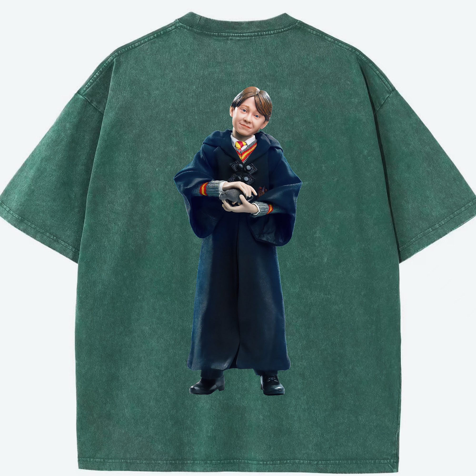 （画像用） Harry Potter ハリー・ポッターシリーズ 綿100% ヴィンテージ風 半袖Tシャツ（背面プリント）